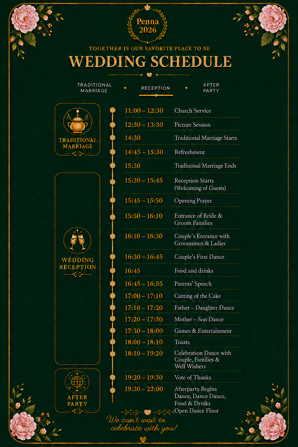 Wedding Agenda